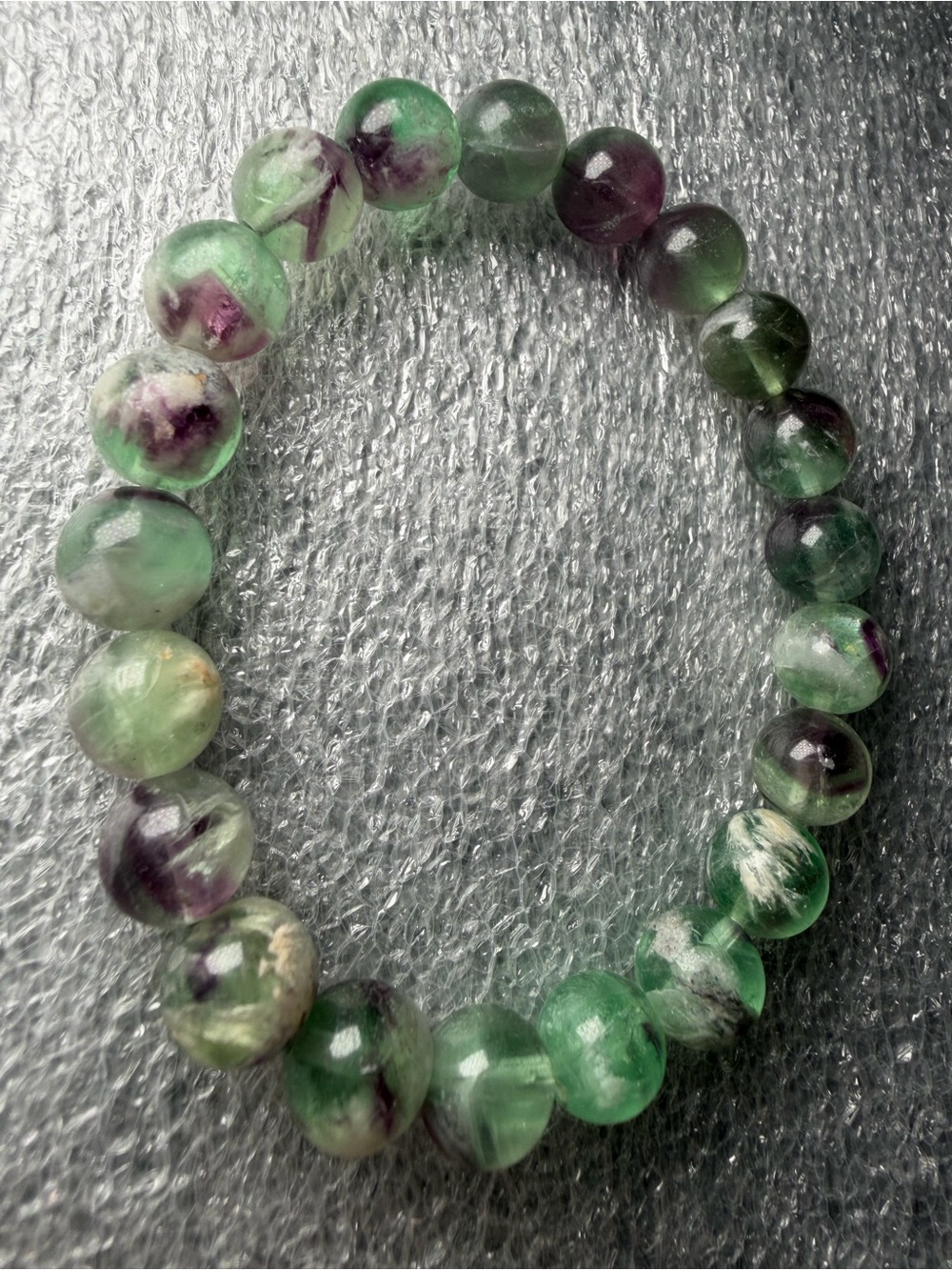 Beautiful 9MM Feather Fluorite Natural Crystal Bracelet